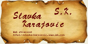 Slavka Karajović vizit kartica